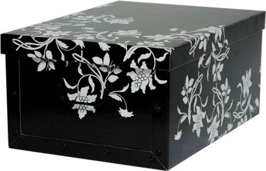 Kreher XXL Dekokarton: Blumen Barock Schwarz