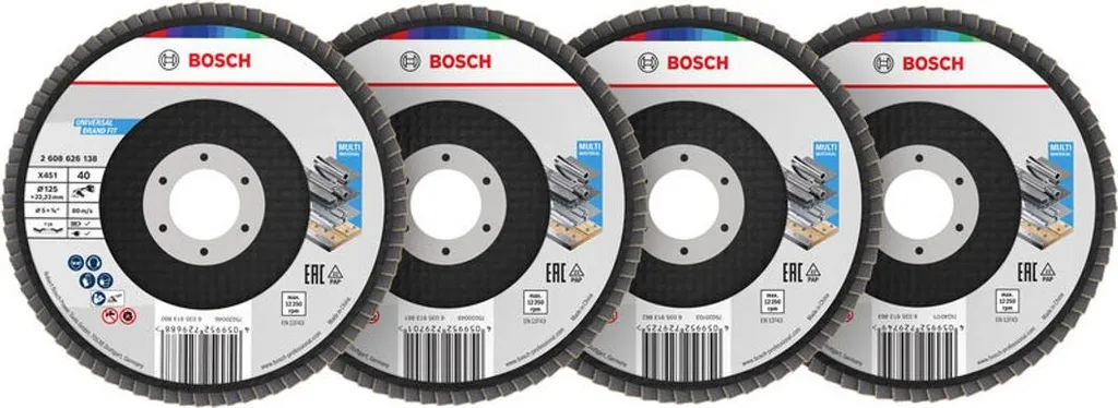 Set 60 Dischi Abrasivi X451 125mm K40-120 per Smerigliatrice Angolare