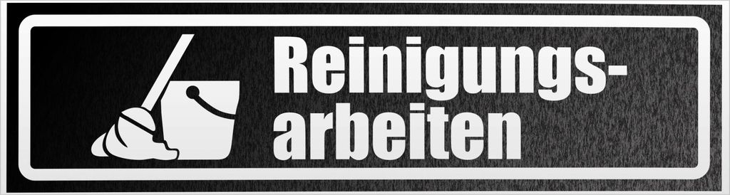 Kiwistar Reinigungsarbeiten Eimer invertiert Magnetschild Schild magnetisch - 20cm Schwarz - reflektierend - Magnetfolie für Auto PKW Kfz