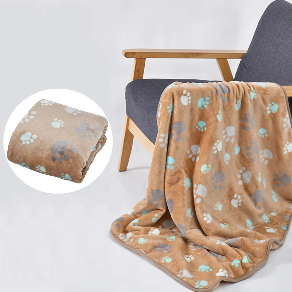Coperta Morbida Pet Kaki 100x150 | Flanella per Cani e Gatti Calda