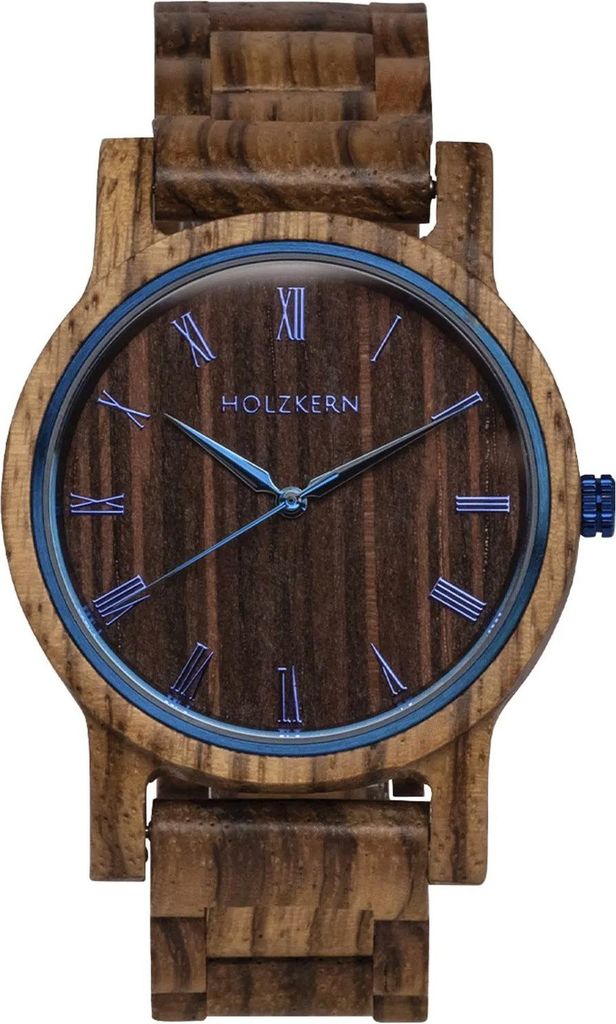 Drewniany zegarek kwarcowy jesienny poranek zebrano/wenge Zdjęcie produktu 