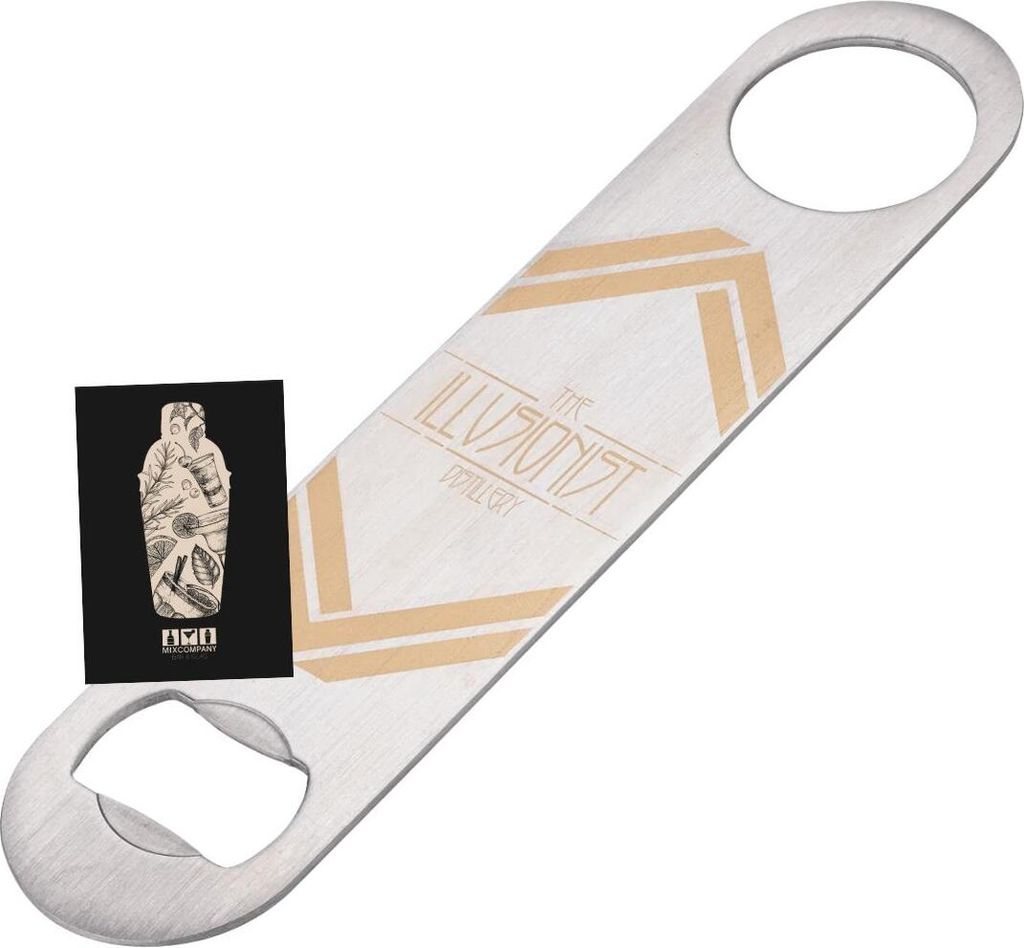 Illusionist Flaschenöffner – Edelstahl Bar Blade mit Gravur