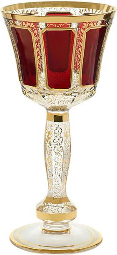 Trinkschale Red Queen 260 ml, Rot/Gold, aus Glas