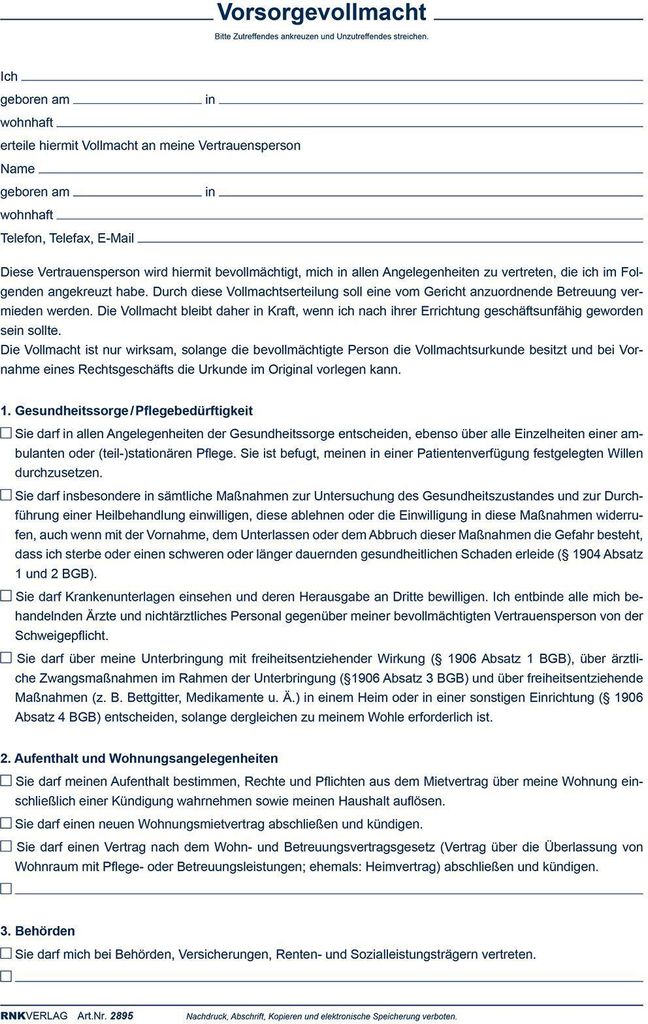 RNK-Verlag Patientenverfügung Formulare 2895 Produktbild 14