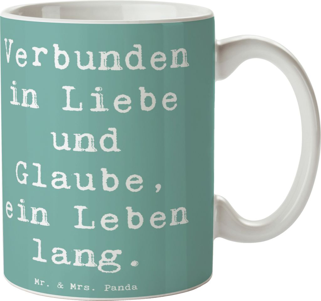 Mr. & Mrs. Panda Kaffeetasse Spruch Kirchliche Trauung Liebe Glaube - Meeresbrise - Geschenk, Heirat, Braut, Pott, Ehe, Heiraten, Eheversprechen, T...