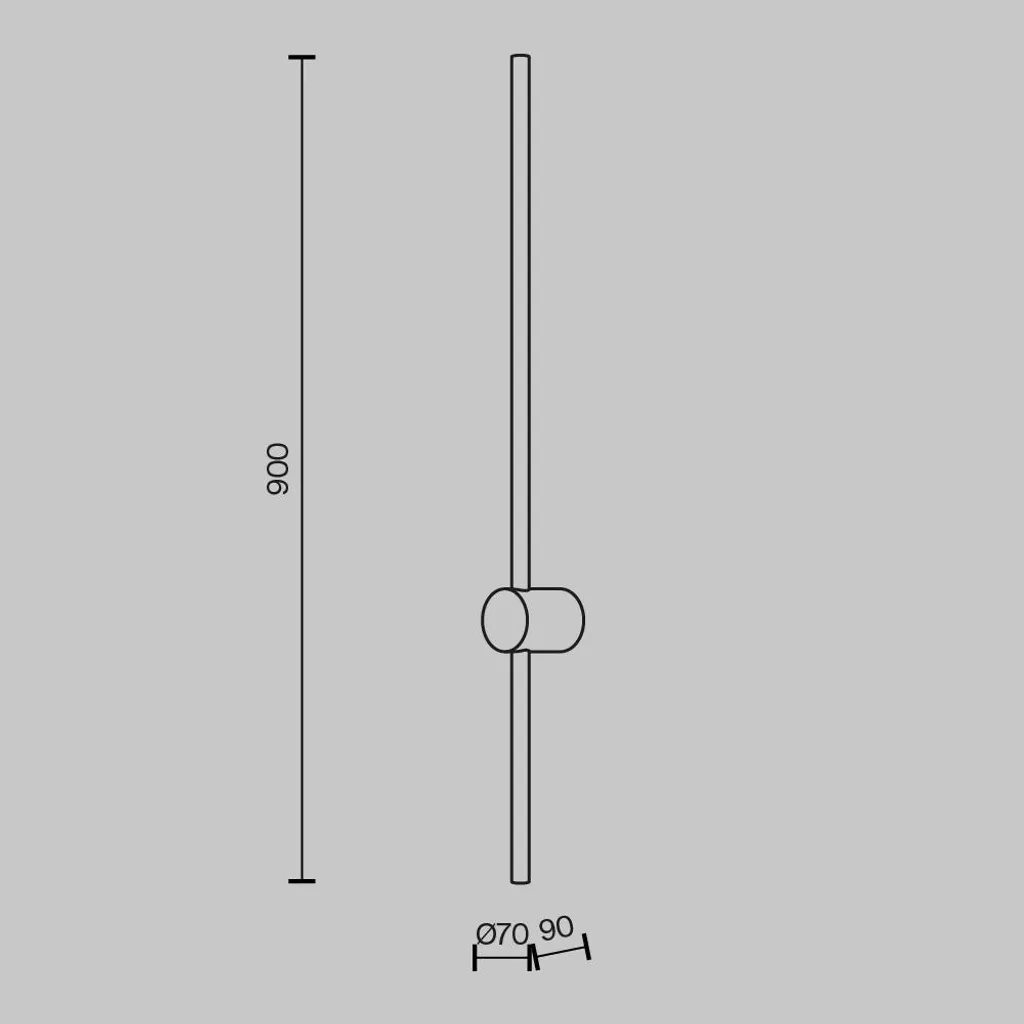 Applique Murale LED Fine Dorée 90cm : Déco Moderne et Gain de Place