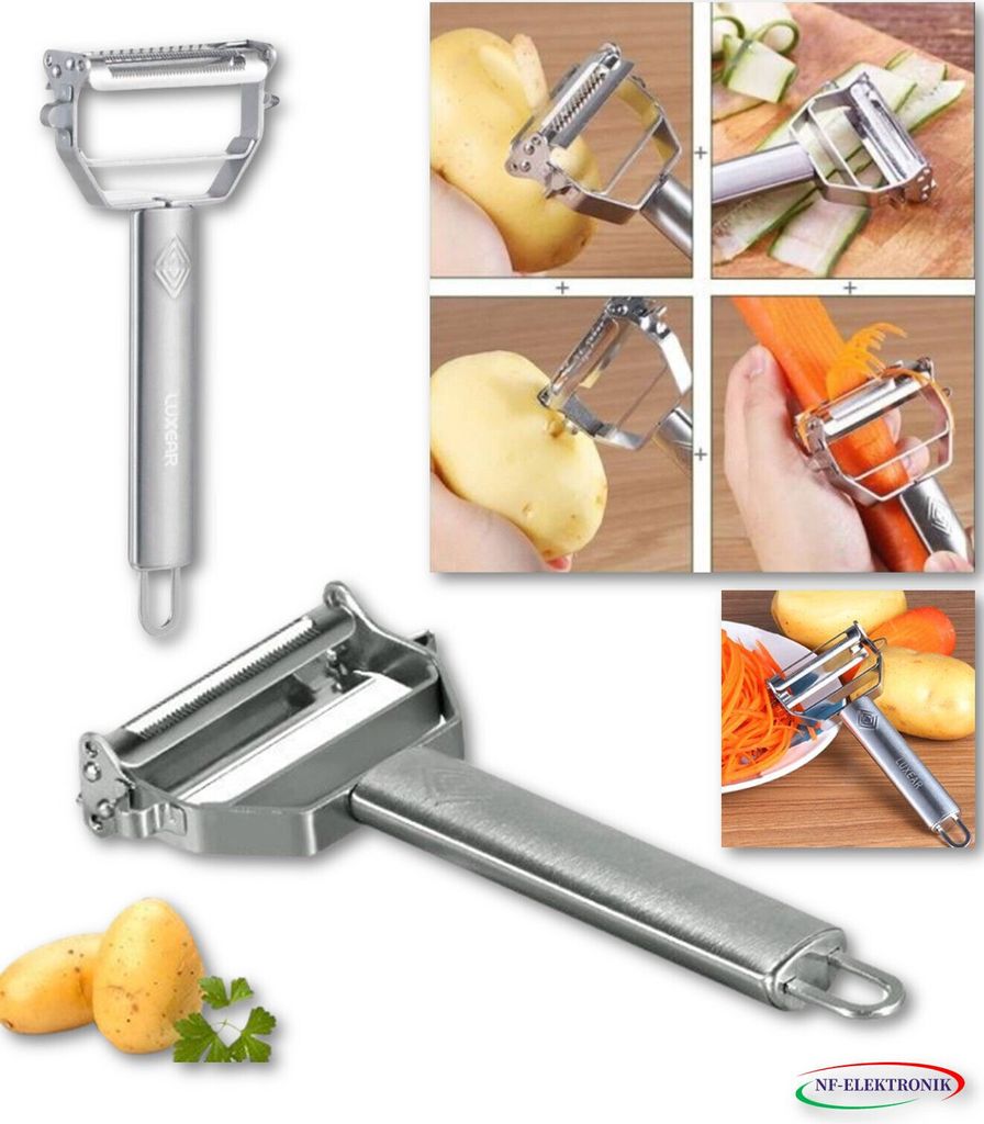 Gemüseschäler Edelstahl Schäler 3-in-1 – Multifunktion Kartoffel Obst- und Gemüseschäler