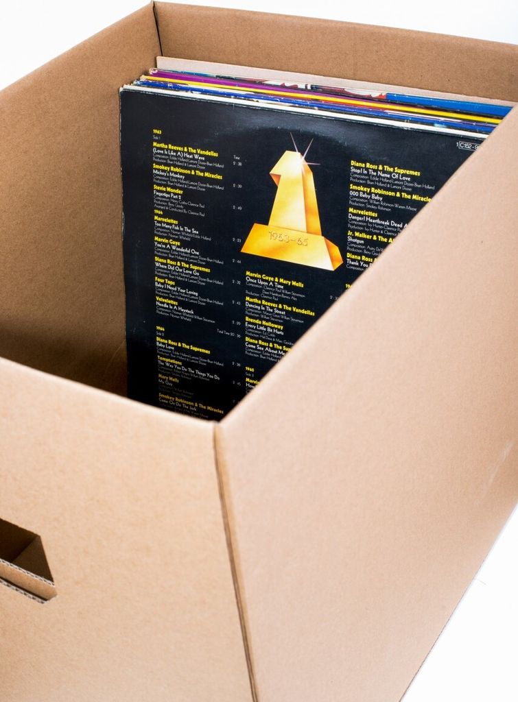 Transport, Umzug, Stapel und Aufbewahrungs Karton Box für z.b. Schallplatten, Ordner und vieles mehr