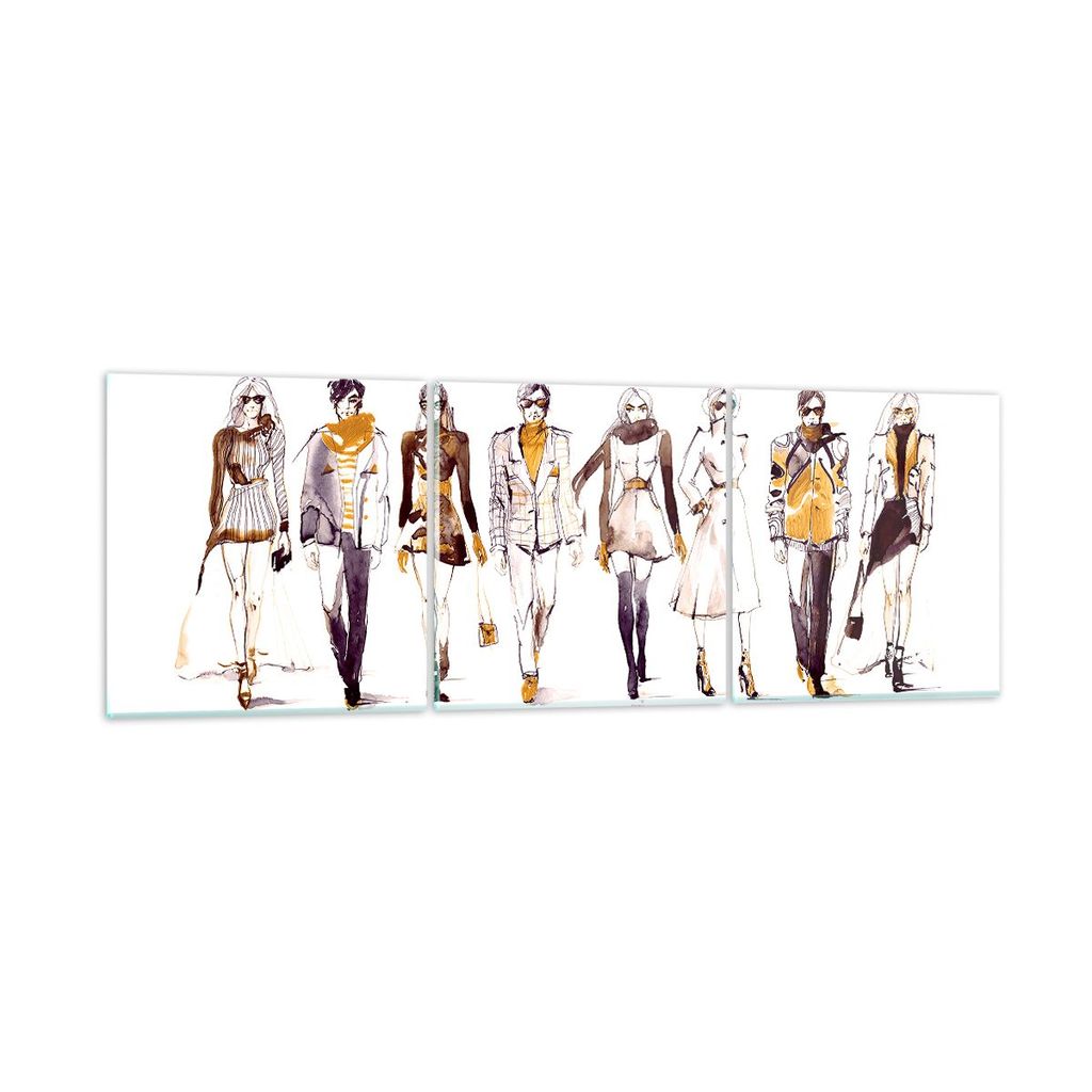 Bilder auf glas - eleganc e Farbe weiblich Mannequins - 150x50cm - Glasbilder - Wandbilder - Kunstdruck - Wanddekoration aus Glas - Glas Bilder - W...
