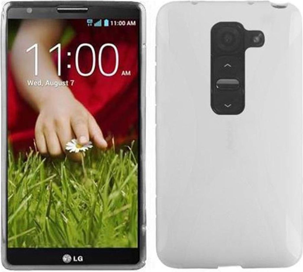Cadorabo Handyhülle für LG G2 MINI in Weiß Hülle Schutzhülle TPU Silikon Backcover Case