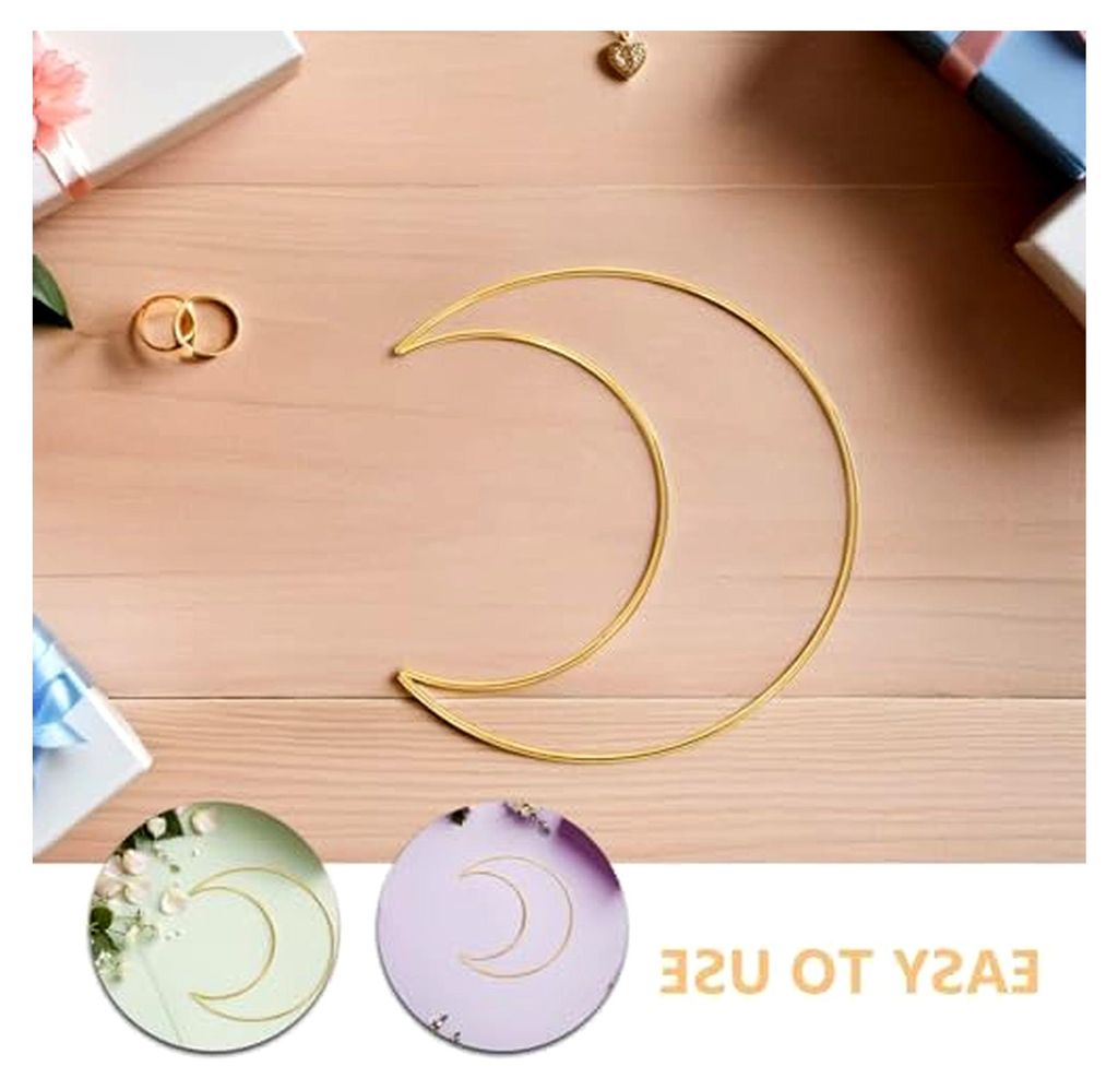 Mondförmige Metallringe 200mm für Makramee und Traumfänger, 10 Stück, goldfarbene Bastelreifen für Hochzeits- und Tischdekoration