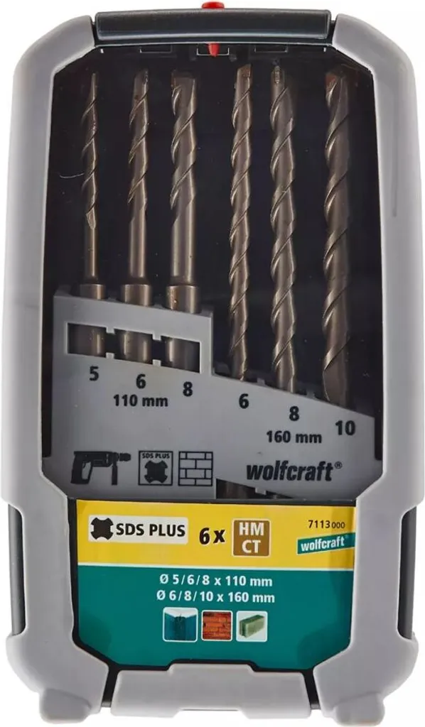 Wolfcraft 7113000 Jeu de 6 Forets Marteau SDS-Plus Standard 5-10 mm - 3