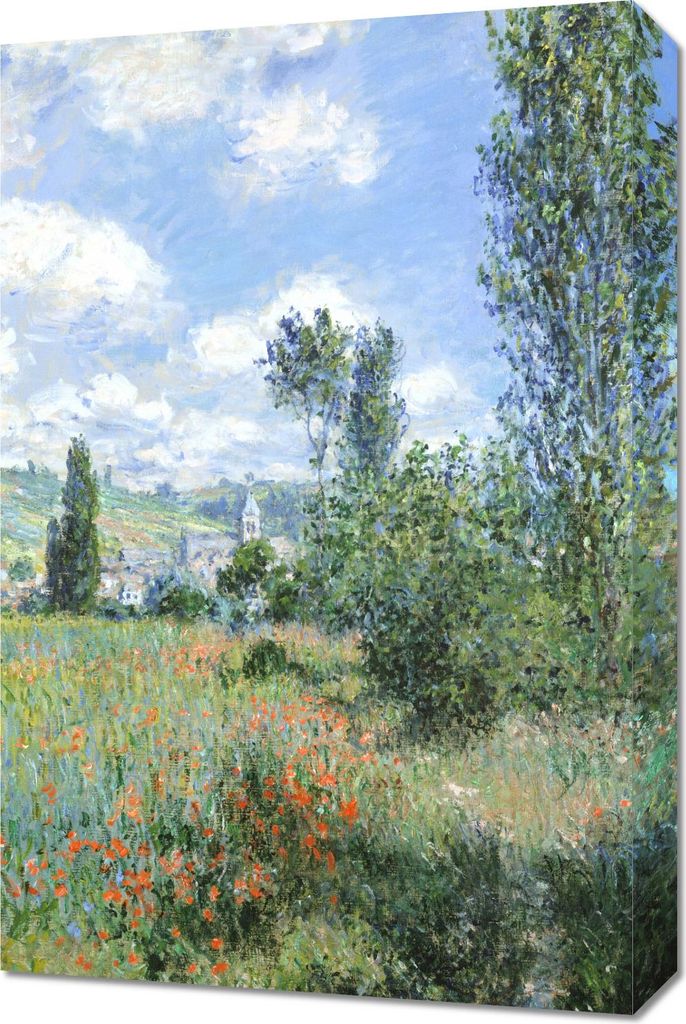 Bild 40x60cm Aussicht auf Vétheuil, Montet Vintage für das Wohnzimmer