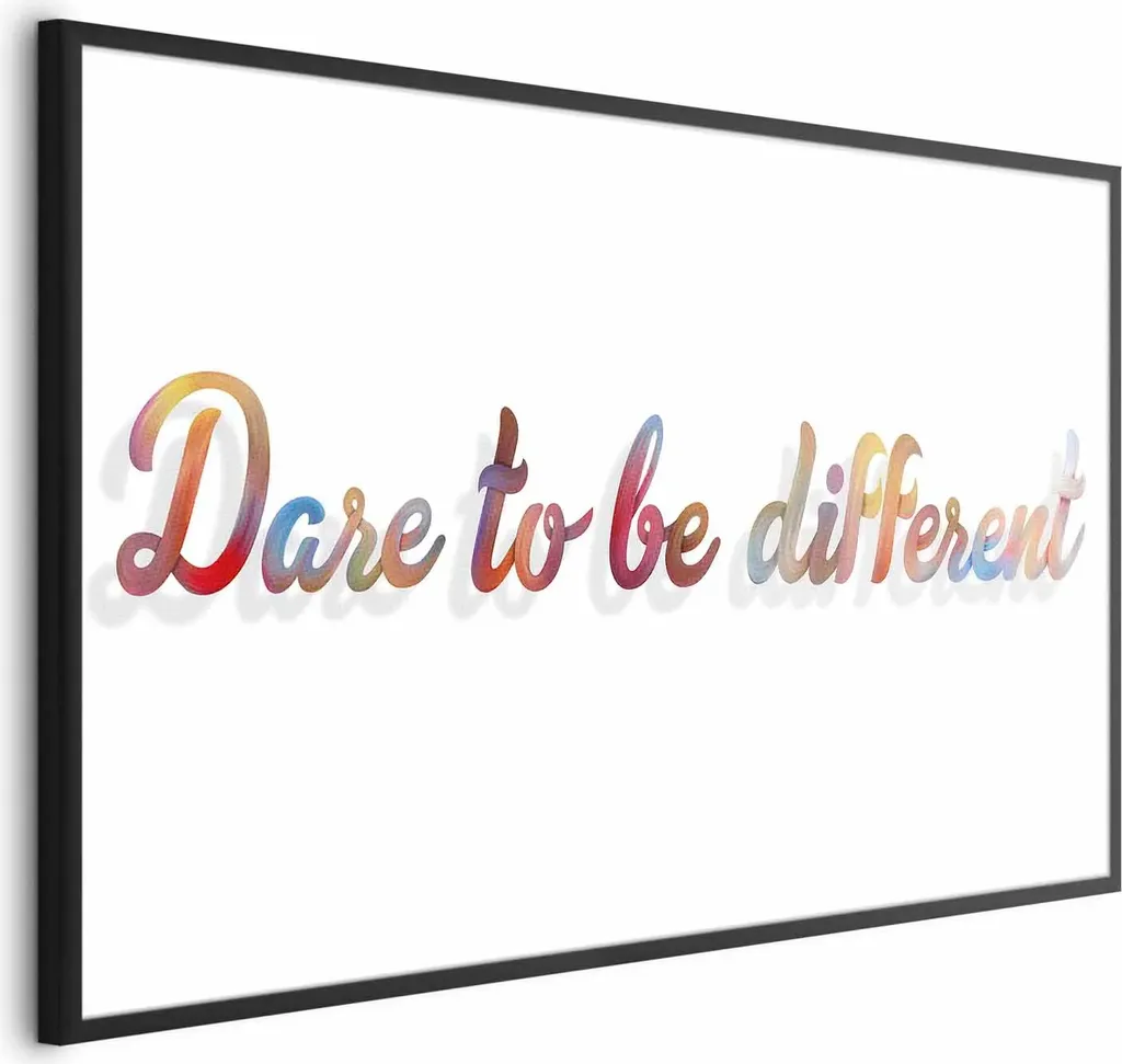 Poster Motivazionale Be Different 60x40 cm con Cornice Nera Elegante