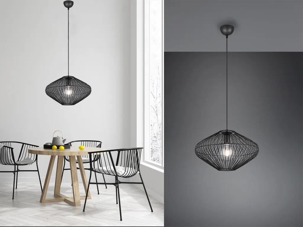 Lampadario Industriale COBAIN Nero Ø38cm | Illuminazione di Tendenza