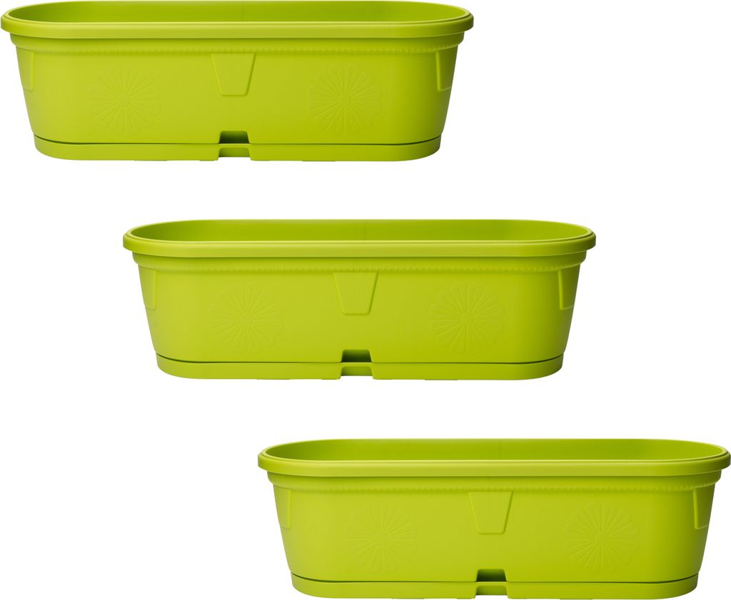 3x Pflanzkübel Blumenkasten Blumentopf Blumenkübel länglich Produktbild 1