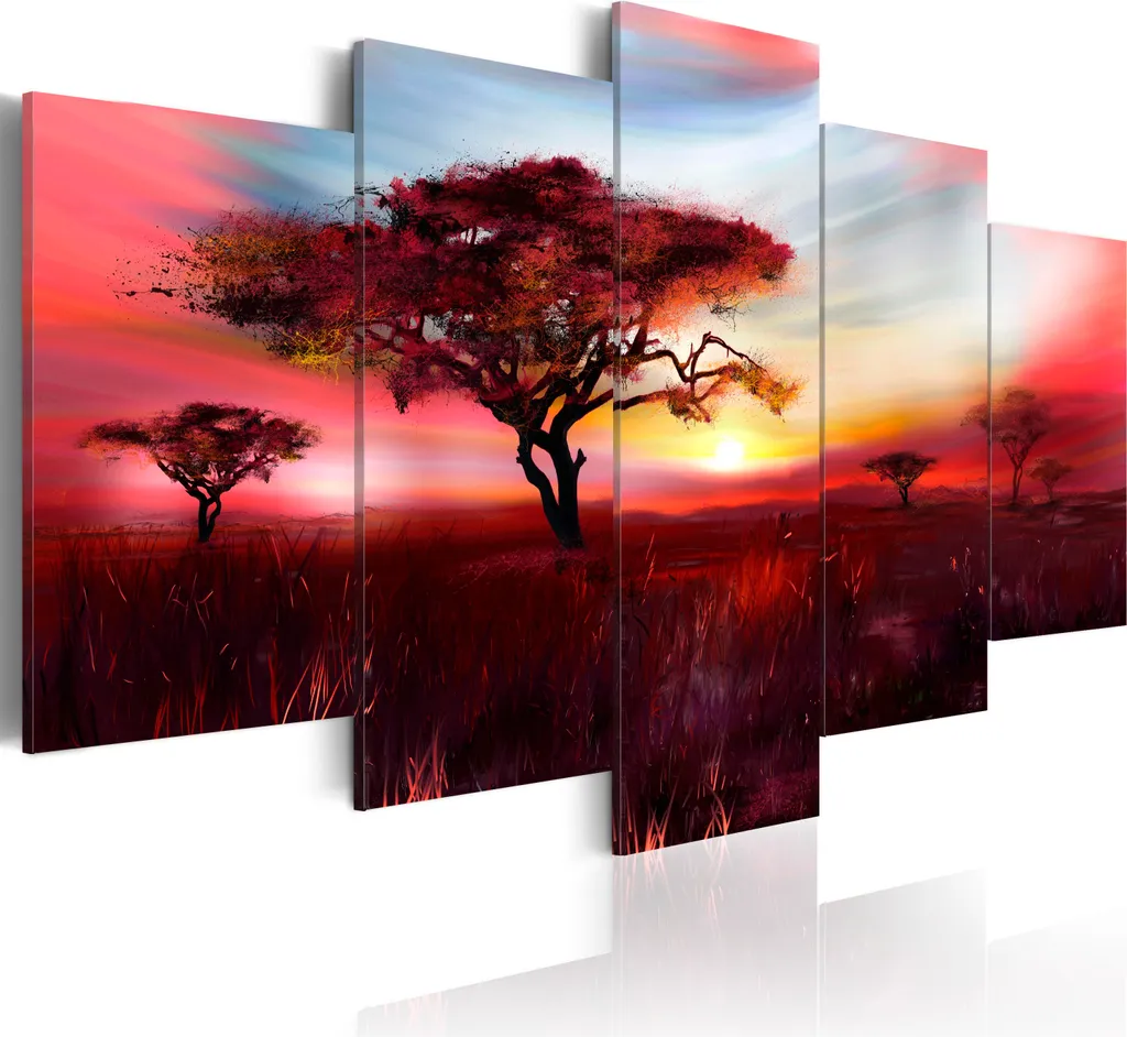 Stampa d'Arte Moderna 200x100 cm - Quadro su Tela TNT 5 Parti Natura