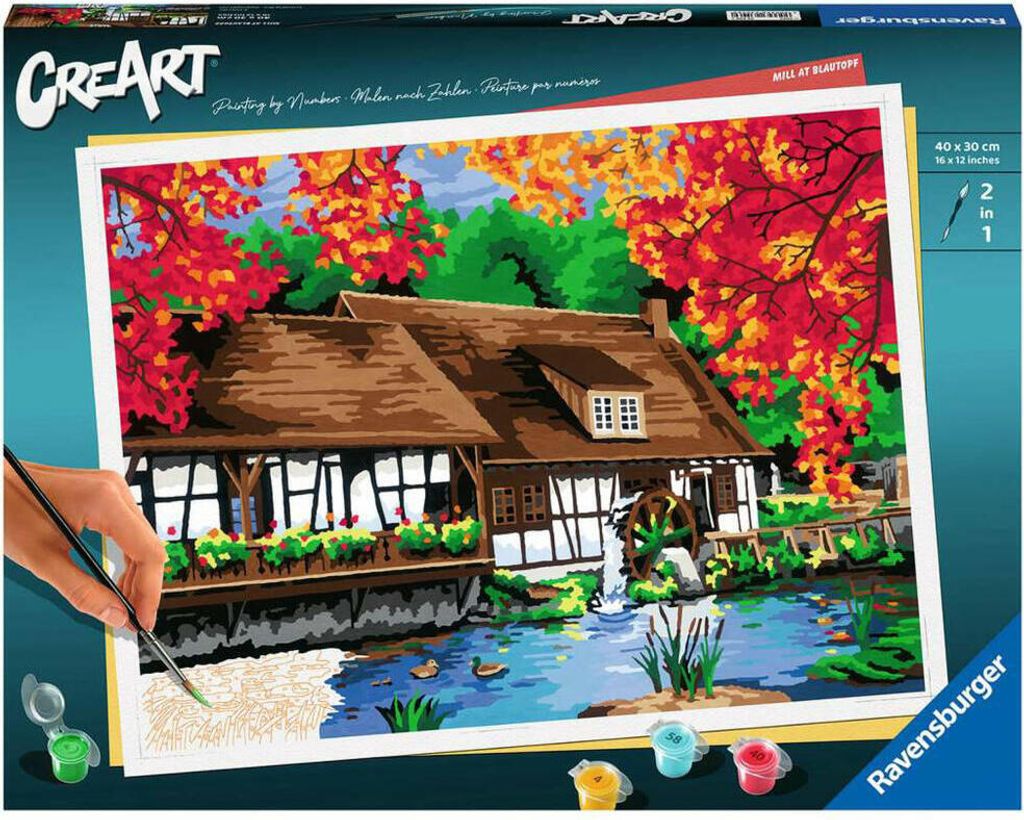 Ravensburger CreArt Premium Malen nach Zahlen Mill at Blautopf 23546 - ab 14 Jahren