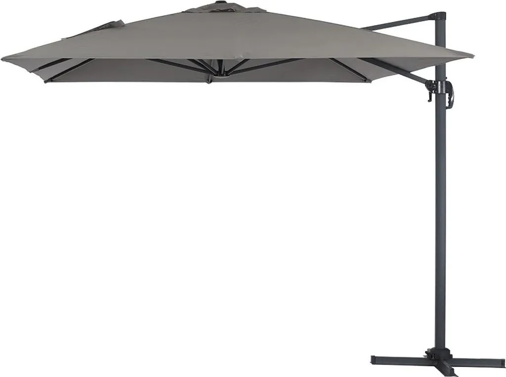 Parasol déporté 3x4 m gris Sun 4 idéal pour grand salon de jardin bas