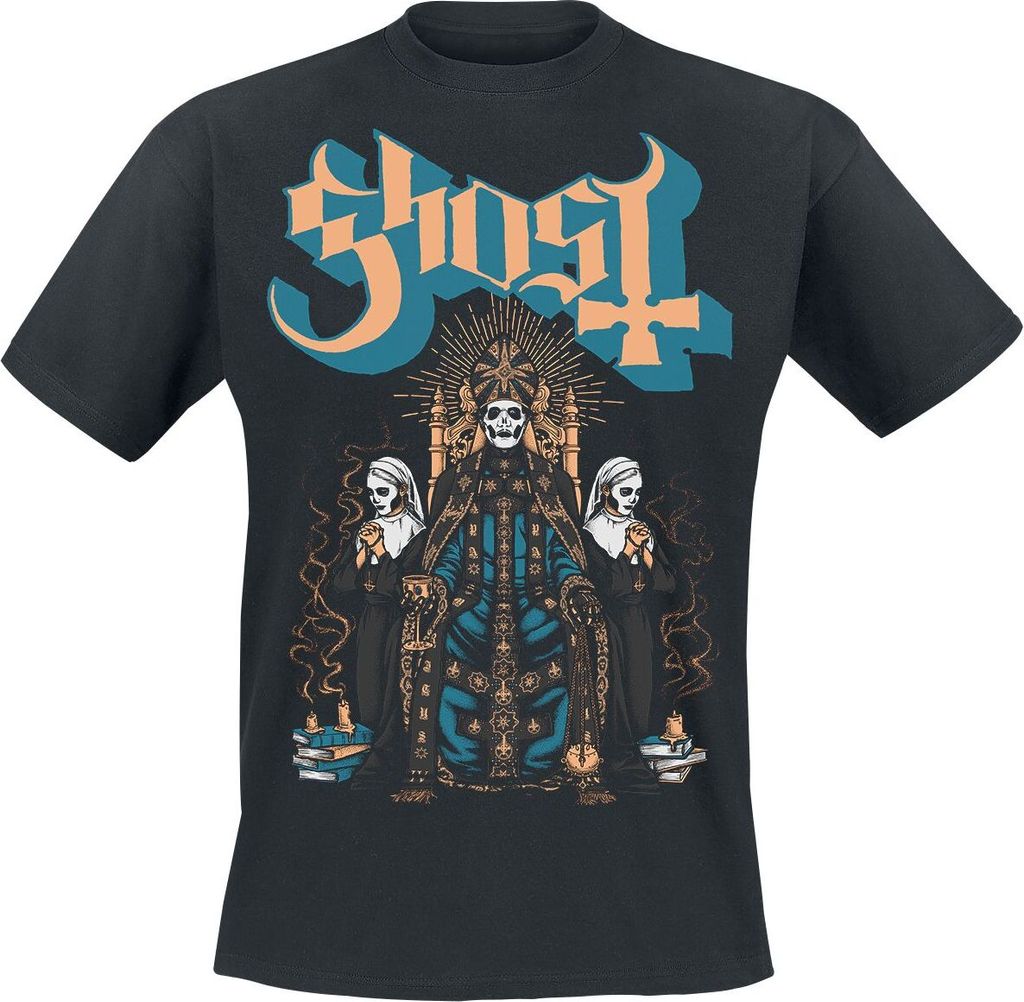 Ghost T-Shirt Uni Throne schwarz Band-Merch, Bands 100% Baumwolle M