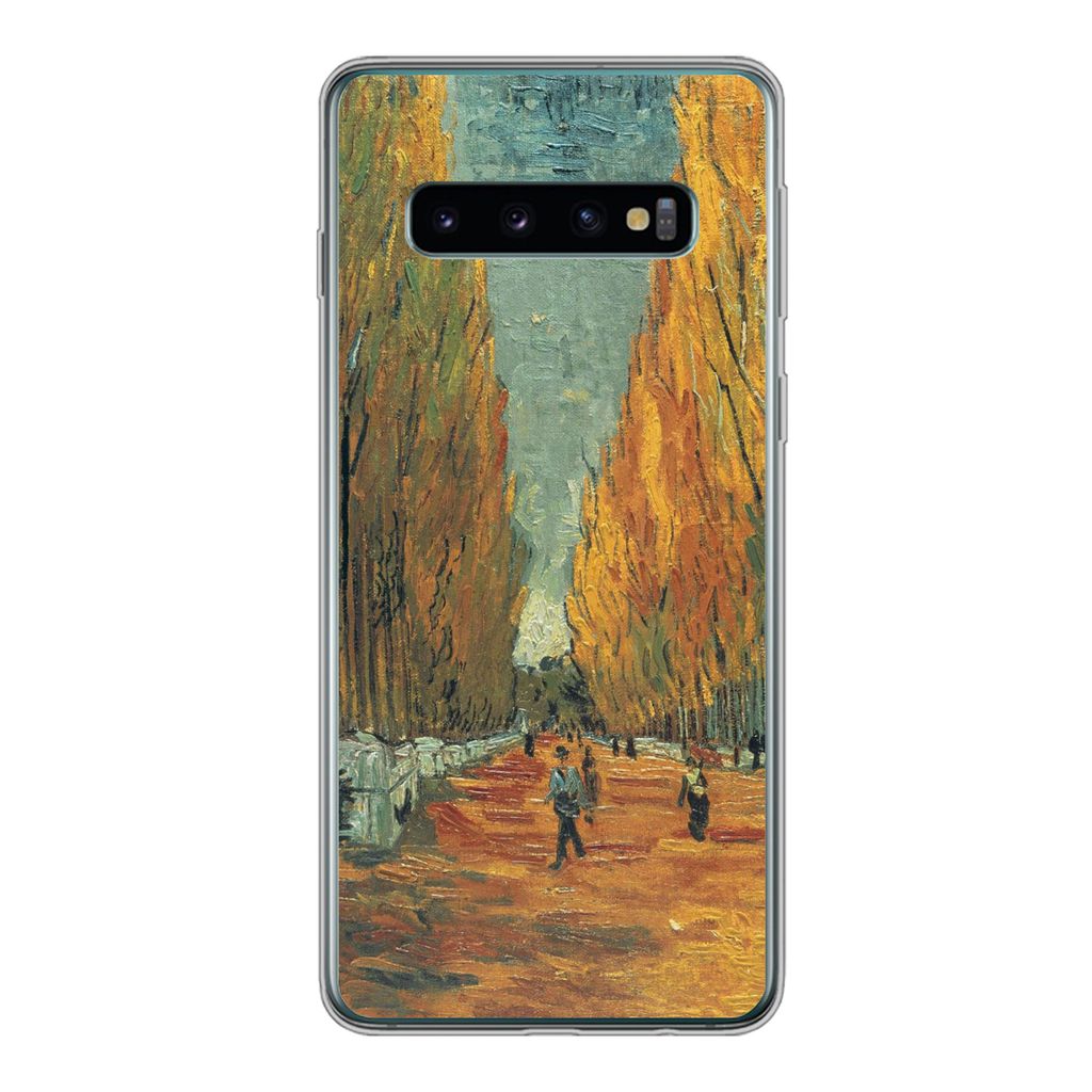 MuchoWow Handyhülle Schutzhülle Hülle für Samsung Galaxy S10 Elysische Felder - Vincent van Gogh Silikon Softcase Handy Hülle - Handytasche