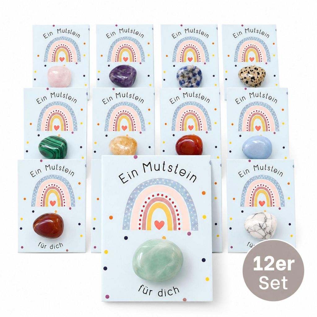 MilaBoo® 12er Set Mutsteine – Glückssteine mit Karte, Produktbild 