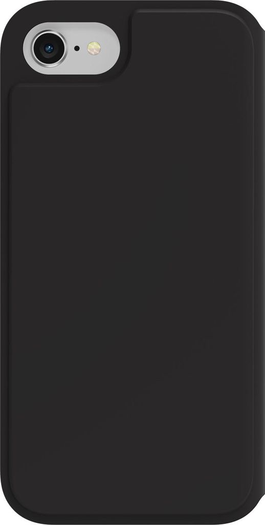 A black phone case is shown from the back.