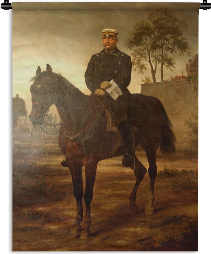 MuchoWow Wandteppich Wandbehang Camphausen - Bismarck zu Pferde - Kunst 150x200 cm Tapisserie Dekoration Wandtuch - Wandaufhängung - Moderner