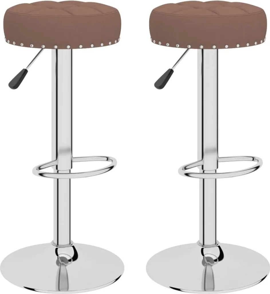 SYFAX Sgabelli da Bar Marroni in Tessuto Set 2 Pezzi Vintage