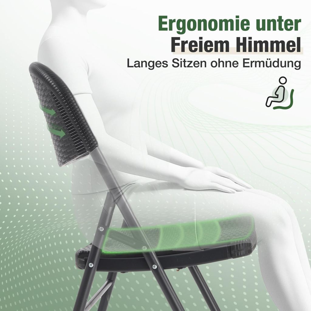 Klappstuhl Set bis 150kg belastbar faltbar stabil Terrasse