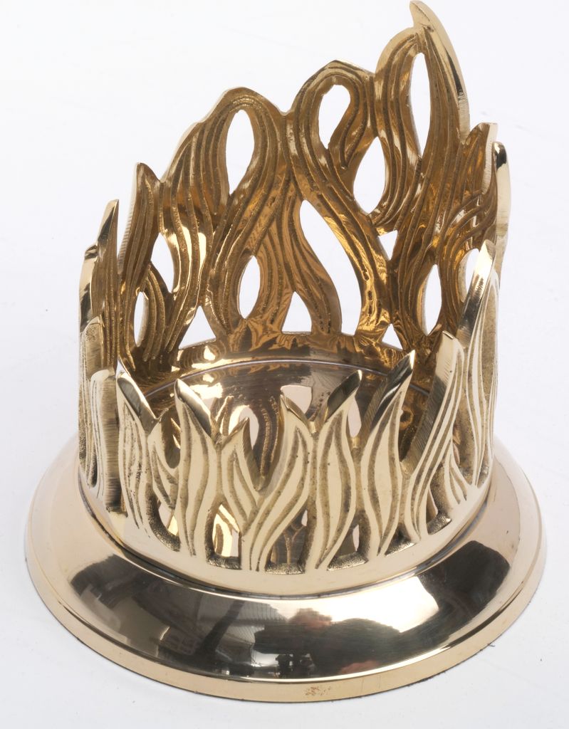 Kerzenleuchter Flammen Design für Ø 8 cm Kerzen, Messing Gold