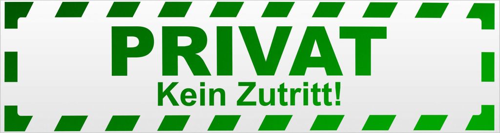 Kiwistar Privat kein Zutritt gestreift Magnetschild Schild magnetisch - 30cm Grün - reflektierend - Magnetfolie für Auto PKW Kfz