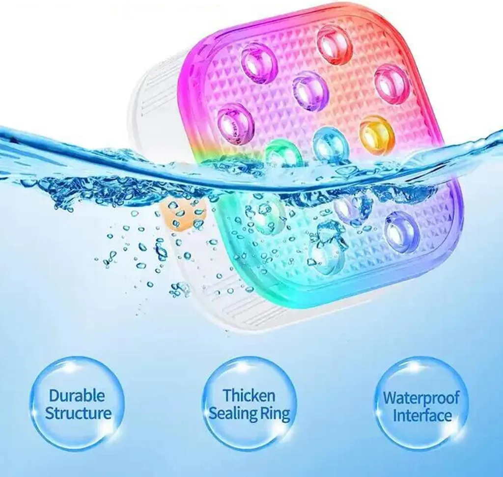 Lumière de Piscine LED Rechargeable IP68 avec Télécommande et Timer
