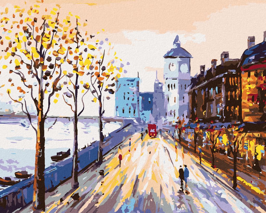 Zuty - Malen nach Zahlen - STRASSEN LONDONS, 40x50 cm, ohne Keilrahmen