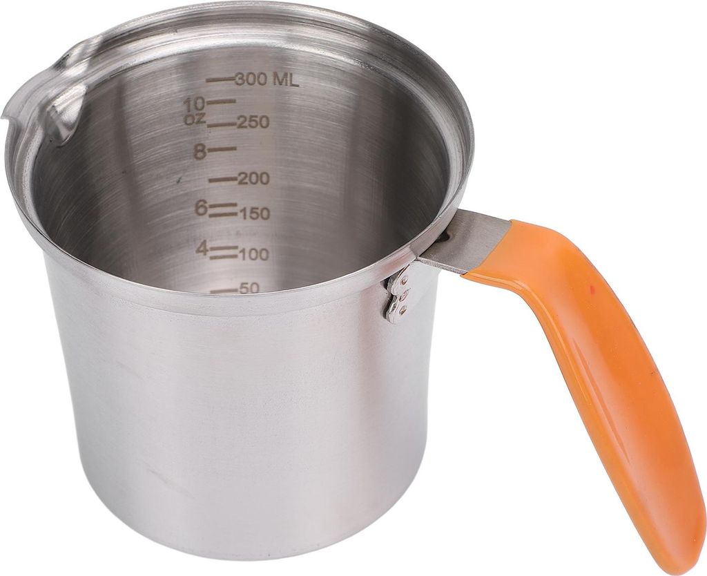Milchaufschäumerkanne mit Deckel Skala Edelstahl Milchaufschäumertasse für Latte Kaffee 300ML