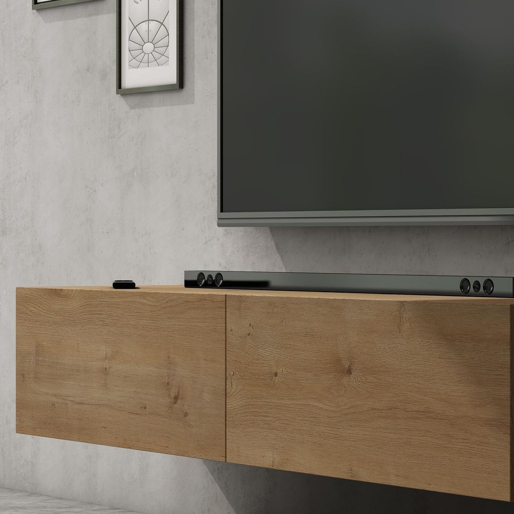 doporro TV Lowboard TV-Schrank Fernsehschrank Holz Hängend Produktbild 5