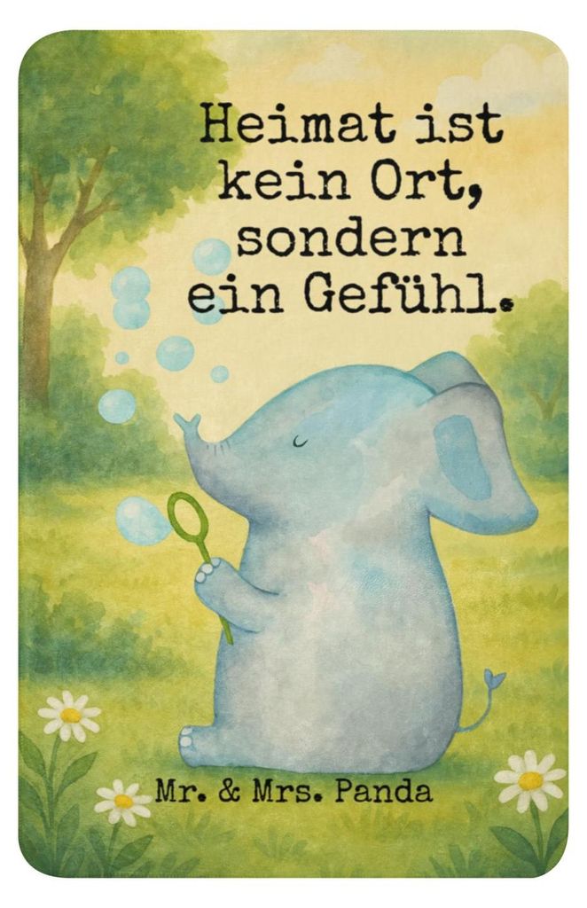 Mr. & Mrs. Panda Heimdecke Elefant Seifenblasen Design 100 x 150 cm - Weiß - Geschenk, Winterdecke, Elefanten, Wärmedecke, Überwurf, Tagesdecke,...