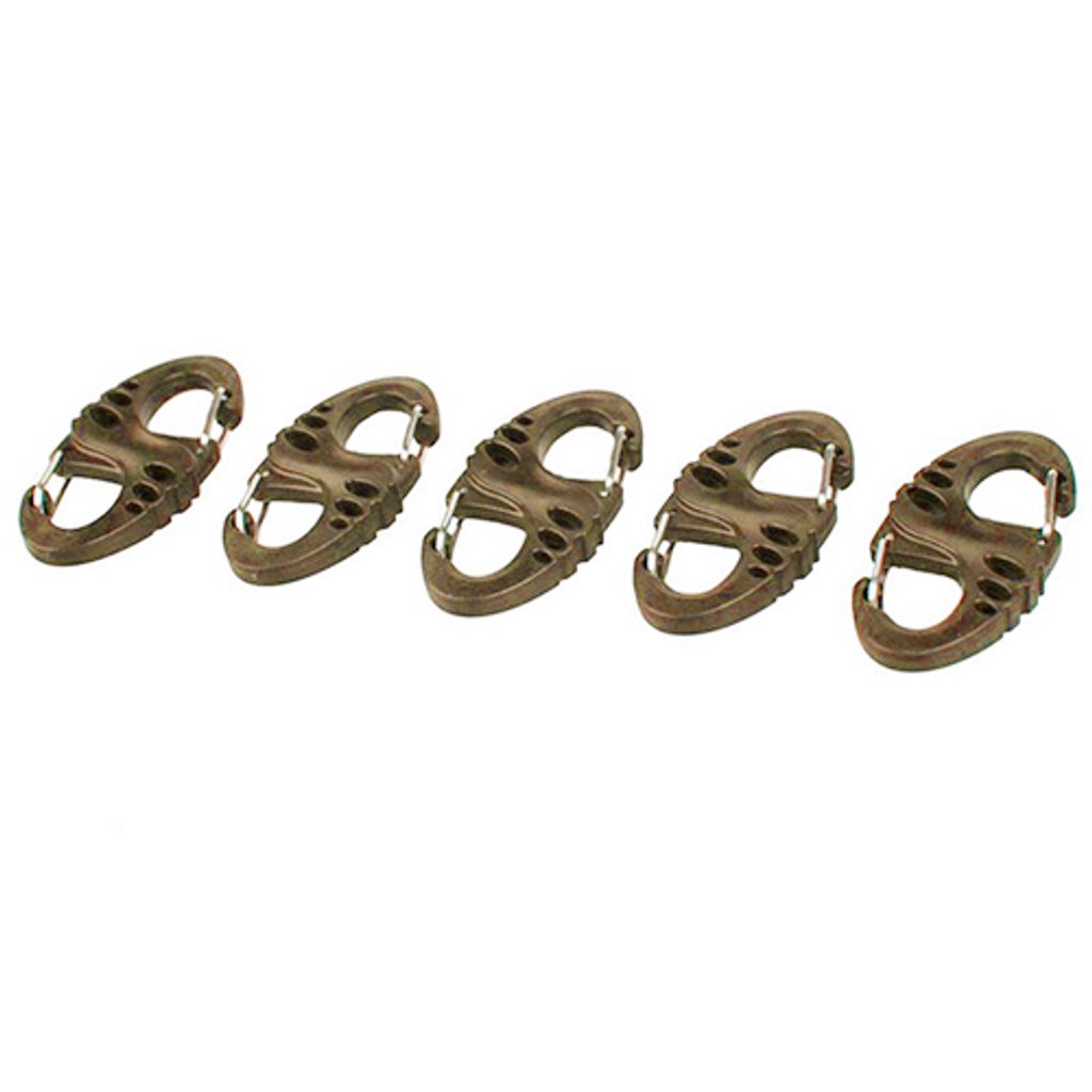 5 Stück tragbarer Outdoor-Kletterhaken S-Ring-Karabiner Doppelschnalle Mini-Schlüsselanhänger-Schwarz 5