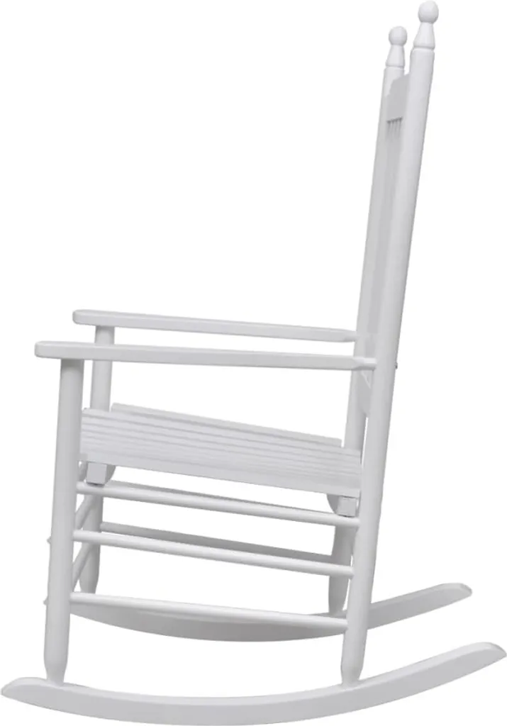 Chaise à bascule avec assise incurvée en bois blanc de marque vidaXL