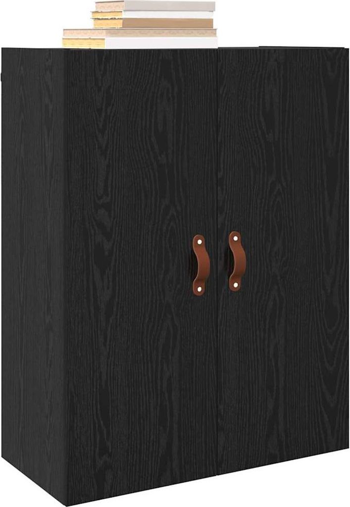 (Robust Möbel) Wandschrank Wandmontiert Schwarz Eichen-Optik 69,5 x 34 x 90cm - CL845873 - Kommoden
