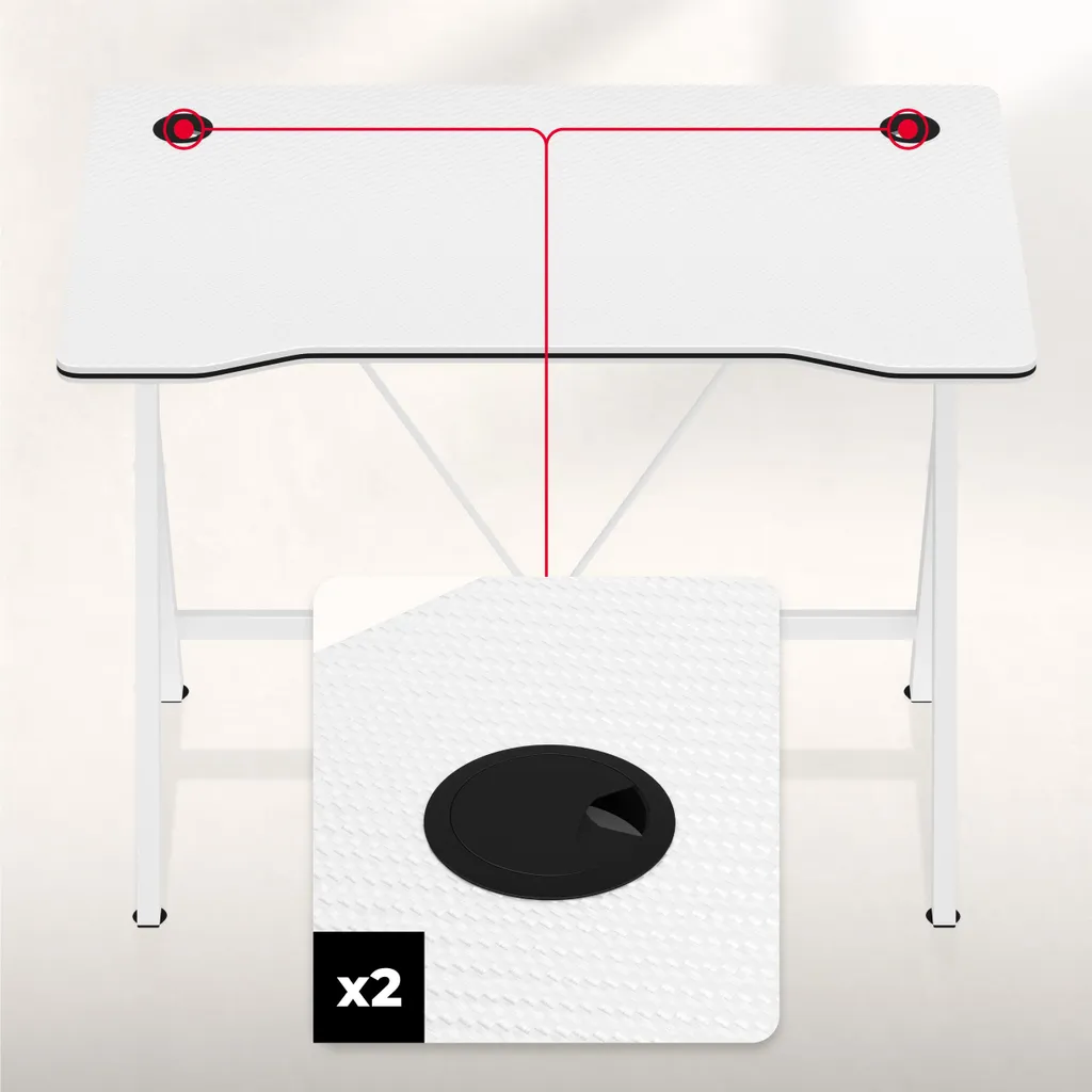 Offerta Scrivania Computer Huzaro Hero 1.4 Bianca | Tavolo PC Robusto - 5
