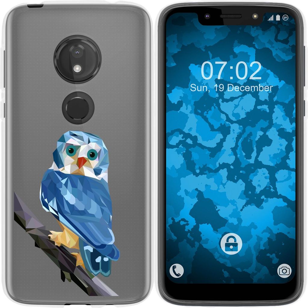 PhoneNatic Case kompatibel mit Motorola Moto G7 Play Silikon-Hülle Vektor Tiere Eule M1