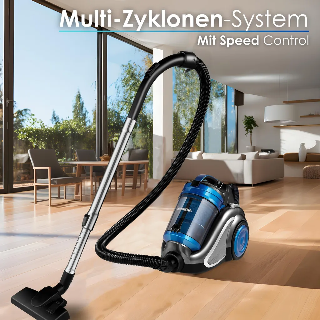 Aspirateur traîneau sans sac puissant pour maison avec tuyau 360°