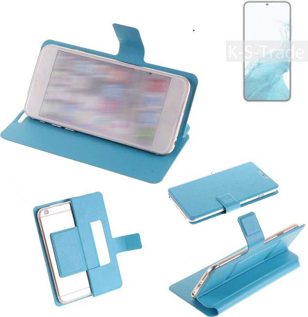 K-S-Trade Schutzhülle Handyhülle kompatibel mit Samsung Galaxy S22+ Exynos Flip cover Handy case Smartphone Klapphülle blau