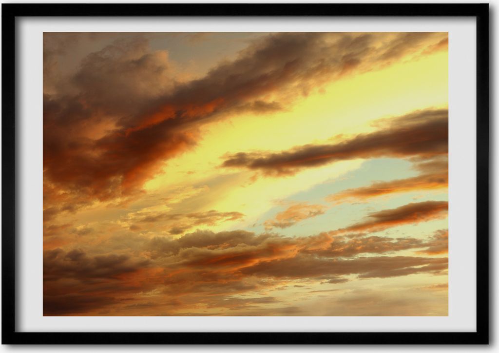 Bild - Bilder - Bilderrahmen - 70 cm x 50 cm - MDF-Rahmen, Wandkunst Sonnenaufgang