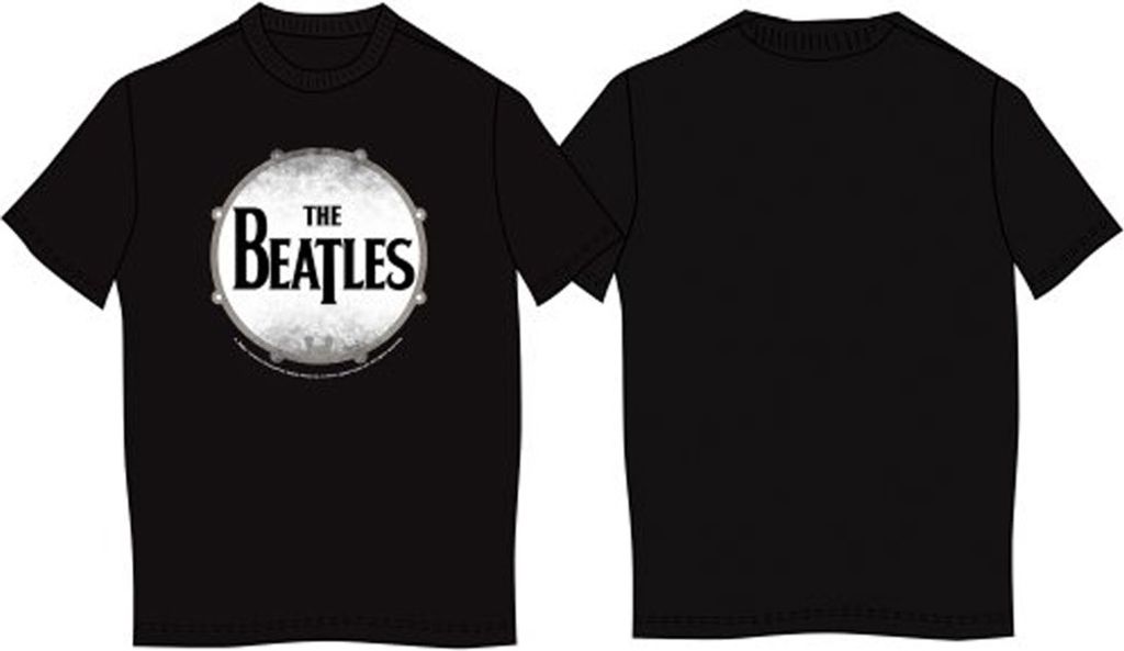Die Beatles Drumskin schwarz T Shirt: Medium
