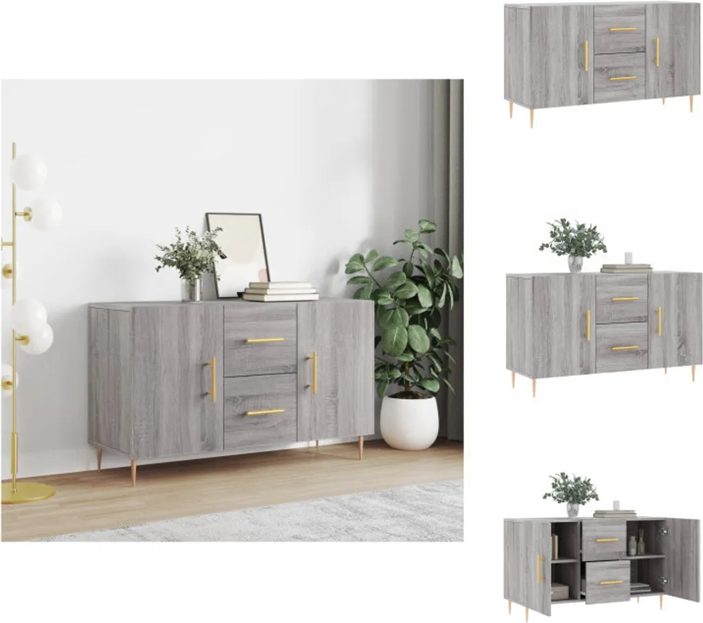 Mobile Buffet Sonoma Grigio vidaXL 100x36x60 cm - Arreda con Amore