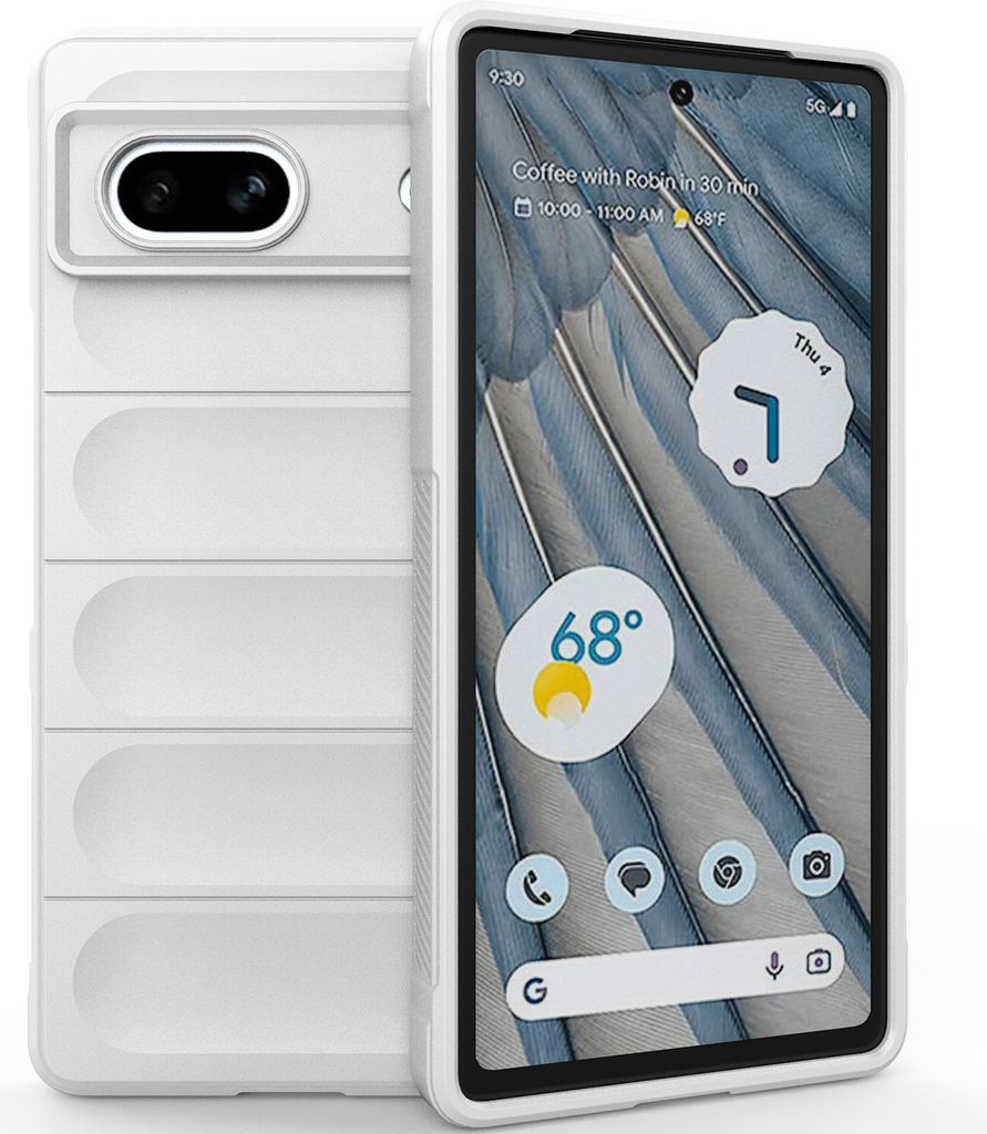 Handyhülle für Google Pixel 7A Weich TPU Silikon Stossfest Anti-rutsch Hülle Weiß