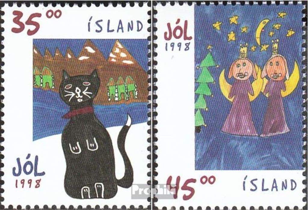 Briefmarken Island 1998 Mi 900-901 (kompl.Ausg.) postfrisch Weihnachten: Kinderzeichnungen