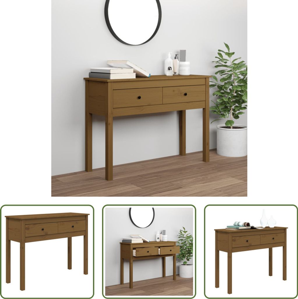 The Living Store Konsolentisch Honigbraun 100x35x75 cm Produktbild 